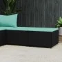 Reposapiés de jardín con cojines 2 uds ratán sintético negro de vidaXL, Otomanas de exterior - Ref: Foro24-319805, Precio: 64...