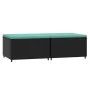 Reposapiés de jardín con cojines 2 uds ratán sintético negro de vidaXL, Otomanas de exterior - Ref: Foro24-319805, Precio: 64...