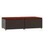 Reposapiés de jardín con cojines 2 uds ratán sintético marrón de vidaXL, Otomanas de exterior - Ref: Foro24-319821, Precio: 6...