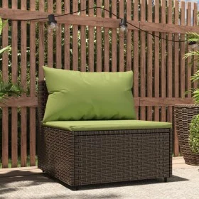 Central garden sofa with brown synthetic rattan cushions by vidaXL, Outdoor sofas - Ref: Foro24-319833, Price: 79,58 €, Disco...