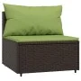 Central garden sofa with brown synthetic rattan cushions by vidaXL, Outdoor sofas - Ref: Foro24-319833, Price: 79,53 €, Disco...