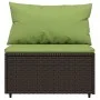 Central garden sofa with brown synthetic rattan cushions by vidaXL, Outdoor sofas - Ref: Foro24-319833, Price: 79,53 €, Disco...