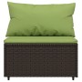 Zentrales Gartensofa mit braunen synthetischen Rattankissen von vidaXL, Outdoor-Sofas - Ref: Foro24-319833, Preis: 80,33 €, R...