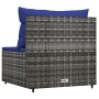 Sofá central de jardín con cojines ratán sintético gris by vidaXL, Outdoor sofas - Ref: Foro24-319849, Price: 52,62 €, Discou...