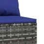 Sofá central de jardín con cojines ratán sintético gris by vidaXL, Outdoor sofas - Ref: Foro24-319849, Price: 52,37 €, Discou...