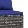 Sofá central de jardín con cojines ratán sintético gris by vidaXL, Outdoor sofas - Ref: Foro24-319849, Price: 52,62 €, Discou...