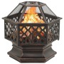 Kohlenbecken mit Schürhaken aus Stahl, 62 x 54 x 56 cm von vidaXL, Kamine - Ref: Foro24-360060, Preis: 134,08 €, Rabatt: %
