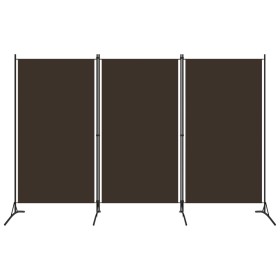 Biombo divisor de 3 paneles marrón 260x180 cm