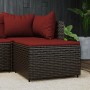 Gartenhocker mit braunem synthetischem Rattankissen von vidaXL, Hocker für den Außenbereich - Ref: Foro24-319820, Preis: 37,2...