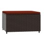 Gartenhocker mit braunem synthetischem Rattankissen von vidaXL, Hocker für den Außenbereich - Ref: Foro24-319820, Preis: 37,2...