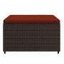 Gartenhocker mit braunem synthetischem Rattankissen von vidaXL, Hocker für den Außenbereich - Ref: Foro24-319820, Preis: 37,2...