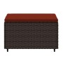 Gartenhocker mit braunem synthetischem Rattankissen von vidaXL, Hocker für den Außenbereich - Ref: Foro24-319820, Preis: 37,2...