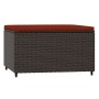 Gartenhocker mit braunem synthetischem Rattankissen von vidaXL, Hocker für den Außenbereich - Ref: Foro24-319820, Preis: 37,2...