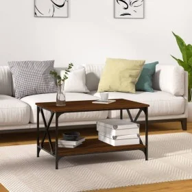 Couchtisch aus braunem Eichenholz und Eisen, 80 x 50 x 45 cm von vidaXL, Couchtisch - Ref: Foro24-823321, Preis: 54,40 €, Rab...
