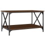 Mesa de centro madera y hierro roble marrón 80x50x45 cm de vidaXL, Mesas de centro - Ref: Foro24-823321, Precio: 54,80 €