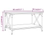 Mesa de centro madera y hierro roble marrón 80x50x45 cm de vidaXL, Mesas de centro - Ref: Foro24-823321, Precio: 54,80 €