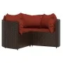 Garden furniture set 4 pieces with brown synthetic rattan cushions by vidaXL, Garden sets - Ref: Foro24-319824, Price: 263,45...