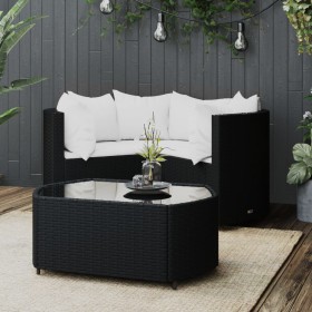 Garden set with cushions 4 pieces black synthetic rattan by vidaXL, Garden sets - Ref: Foro24-319744, Price: 214,76 €, Discou...