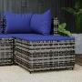 Gartenhocker mit grauem synthetischem Rattankissen von vidaXL, Hocker für den Außenbereich - Ref: Foro24-319852, Preis: 36,57...
