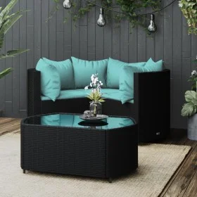 Garden set with cushions 4 pieces black synthetic rattan by vidaXL, Garden sets - Ref: Foro24-319808, Price: 309,92 €, Discou...