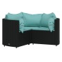 Garden set with cushions 4 pieces black synthetic rattan by vidaXL, Garden sets - Ref: Foro24-319808, Price: 313,12 €, Discou...