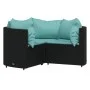 Garden set with cushions 4 pieces black synthetic rattan by vidaXL, Garden sets - Ref: Foro24-319808, Price: 309,92 €, Discou...