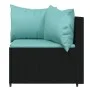 Garden set with cushions 4 pieces black synthetic rattan by vidaXL, Garden sets - Ref: Foro24-319808, Price: 309,92 €, Discou...
