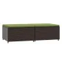 Garten-Fußhocker mit Kissen, 2 Stück, braunes synthetisches Rattan von vidaXL, Hocker für den Außenbereich - Ref: Foro24-3198...