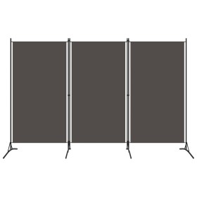 Biombo divisor de 3 paneles gris antracita 260x180 cm