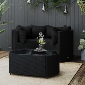 Garden set with cushions 4 pieces black synthetic rattan by vidaXL, Garden sets - Ref: Foro24-319792, Price: 267,97 €, Discou...