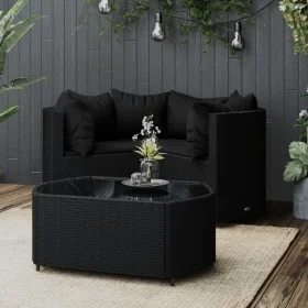 Garden set with cushions 4 pieces black synthetic rattan by vidaXL, Garden sets - Ref: Foro24-319792, Price: 265,34 €, Discou...