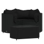 Juego de jardín con cojines 4 piezas ratán sintético negro de vidaXL, Conjuntos de jardín - Ref: Foro24-319792, Precio: 267,8...