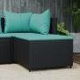 Gartenhocker mit schwarzem synthetischem Rattankissen von vidaXL, Hocker für den Außenbereich - Ref: Foro24-319804, Preis: 36...