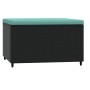 Garden footstool with black synthetic rattan cushion by vidaXL, Outdoor ottomans - Ref: Foro24-319804, Price: 34,70 €, Discou...