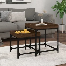 Beistelltische 2 Stück Eichenbraunes Sperrholz von vidaXL, Couchtisch - Ref: Foro24-823286, Preis: 53,05 €, Rabatt: %