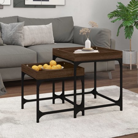 Beistelltische 2 Stück Eichenbraunes Sperrholz von vidaXL, Couchtisch - Ref: Foro24-823286, Preis: 53,75 €, Rabatt: %