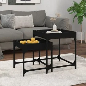 Side tables 2 pcs black plywood by vidaXL, Coffee table - Ref: Foro24-823282, Price: 39,35 €, Discount: %