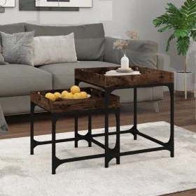 Side tables 3 units smoked oak plywood by vidaXL, Coffee table - Ref: Foro24-823284, Price: 51,35 €, Discount: %