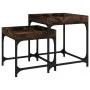Mesitas auxiliares 3 uds madera contrachapada roble ahumado de vidaXL, Mesas de centro - Ref: Foro24-823284, Precio: 51,34 €,...
