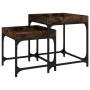 Side tables 3 units smoked oak plywood by vidaXL, Coffee table - Ref: Foro24-823284, Price: 52,02 €, Discount: %