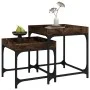 Mesitas auxiliares 3 uds madera contrachapada roble ahumado de vidaXL, Mesas de centro - Ref: Foro24-823284, Precio: 51,34 €,...