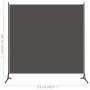 Anthracite grey single-panel room divider screen 175x180 cm by vidaXL, Room dividers - Ref: Foro24-320737, Price: 22,22 €, Di...