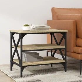 Side table made of Sonoma oak plywood, measuring 55x38x45 cm. by vidaXL, Coffee table - Ref: Foro24-823333, Price: 43,51 €, D...