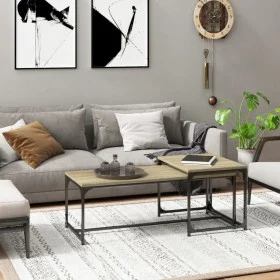 2 oak Sonoma plywood coffee tables by vidaXL, Coffee table - Ref: Foro24-823338, Price: 56,28 €, Discount: %