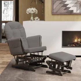 Stillstuhl mit Hocker aus dunkelgrauem Stoff von vidaXL, Schaukelstühle - Ref: Foro24-351667, Preis: 254,04 €, Rabatt: %