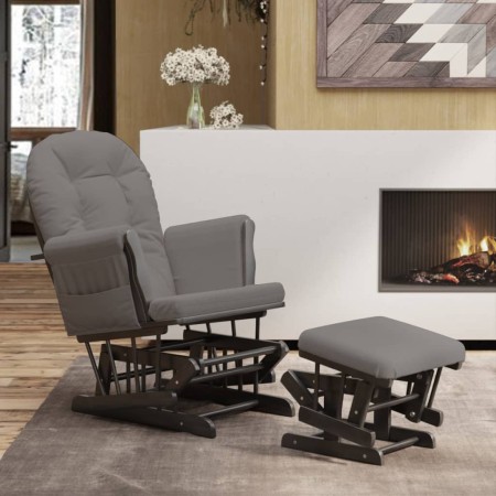 Stillstuhl mit Hocker aus dunkelgrauem Stoff von vidaXL, Schaukelstühle - Ref: Foro24-351667, Preis: 258,77 €, Rabatt: %