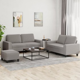 Juego de sofás 3 piezas tela gris taupe