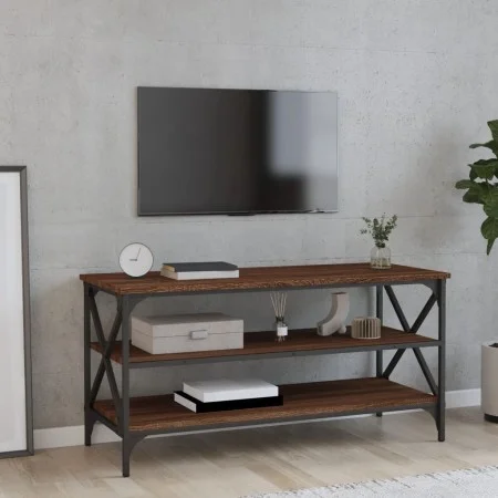 Oak brown plywood TV cabinet 100x40x50 cm by vidaXL, Side tables - Ref: Foro24-825796, Price: 64,58 €, Discount: %