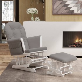 Stillstuhl mit Hocker aus hellgrauem Stoff von vidaXL, Schaukelstühle - Ref: Foro24-351662, Preis: 254,61 €, Rabatt: %