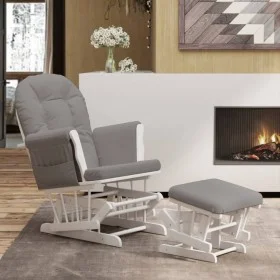 Stillstuhl mit Hocker aus hellgrauem Stoff von vidaXL, Schaukelstühle - Ref: Foro24-351662, Preis: 275,01 €, Rabatt: %
